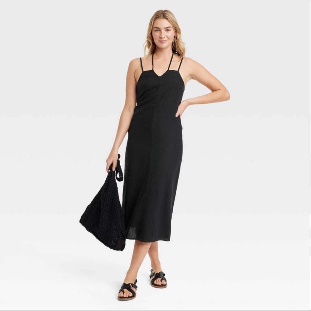 UNIVERSAL THREAD BLACK LINEN BLEND SLEEVELESS MID… - image 11